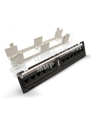 Монтажное оборудование Hyperline PPW-12-8P8C-C5e Патч-панель настенная, 12 портов RJ-45(8P8C), категория 5е, с подставкой