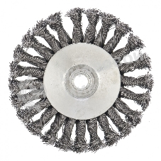 Щетка для УШМ Сибртех 125 мм, М14, Тарелка, крученая проволока 0,5 мм