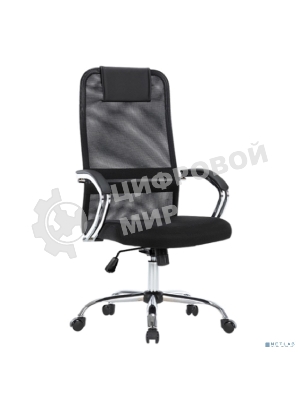 Кресло Chairman CH612 chrome черный, экокожа, 120 кг