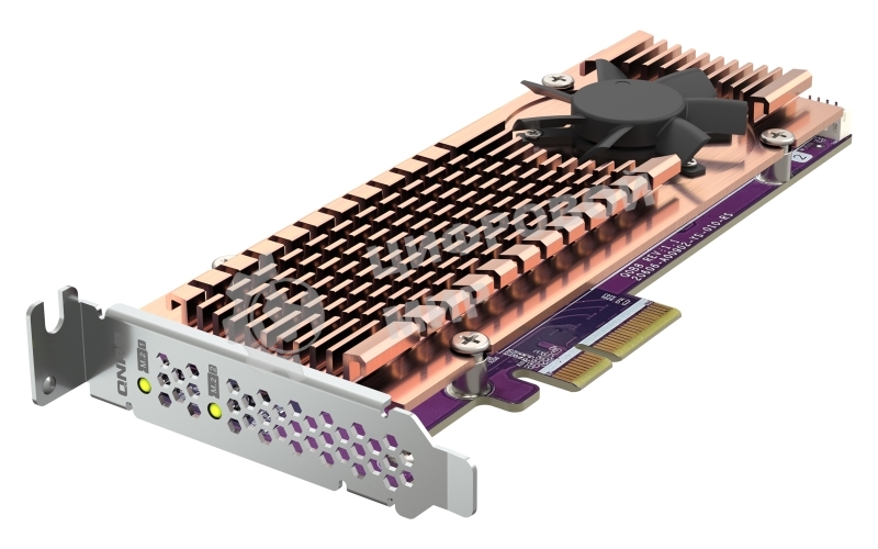 Плата расширения QNAP QM2-2P-344A 2 x M.2 22110 or 2280 PCIe (Gen3 x4) NVMe SSD slots, Low-profile flat and Full-height brackets included.