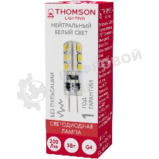 Лампа светодиодная Thomson TH-B4203 3Вт цок.: G4 капсул. 12B 4000K св. свеч. бел. нейт. (упак.: 1 шт)