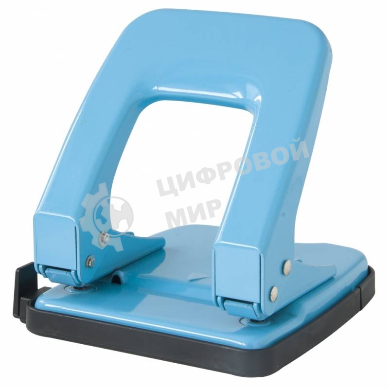 Дырокол Deli E0138, до 35 листов, металл ассорти, отверстий: 2, с линейкой