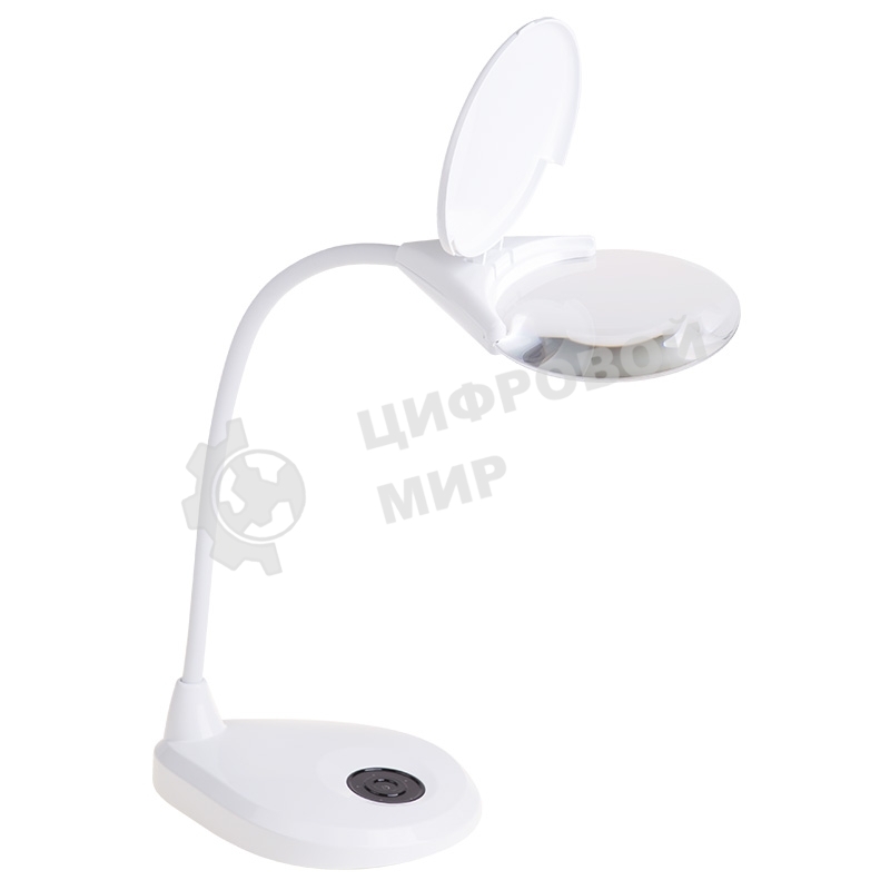 Лупа настольная 3D Rexant с подсветкой 3 LED, сенсорная регулировка яркости, EXPERT, белая