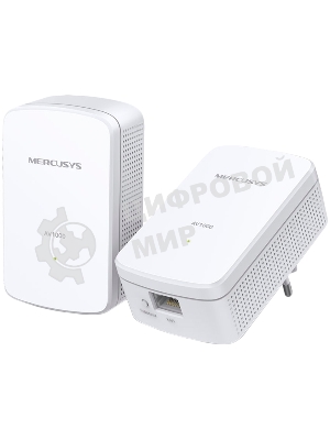 Комплект гигабитных адаптеров Mercusys AV1000 Gigabit Powerline Kit, HomePlug AV2 standard, 1 Gigabit port, 300m over electrical circuits, plug and play.