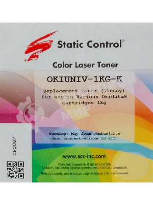Тонер для принтера Static Control Oki C3300N5500 OKIUNIV-1KG-K черный (флакон 1000гр)