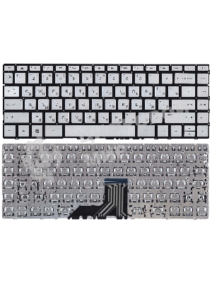 Клавиатура для ноутбука HP Envy 13-AD серебристая с подсветкой