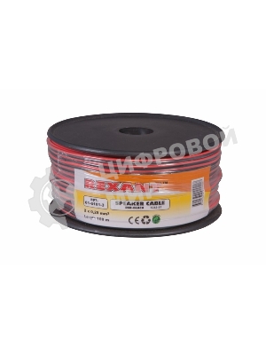 Кабель акустический Rexant 2х0,25 м м², красно-черный, бухта 100 м