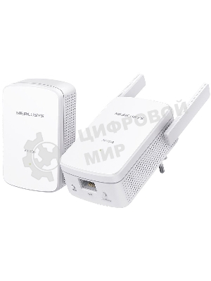 Комплект гигабитных Wi-Fi адаптеров Mercusys Powerline AV1000 Powerline kit with 300Mbps Wi-Fi, plug and play, up to 300 meters over an existing electrical circuit, the kit includes a MP510 and a MP500.