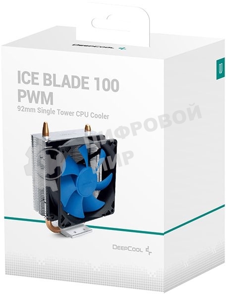 Кулер для процессора DEEPCOOL ICE BLADE 100 PWM 1700 синий, 92 мм, алюминий/медь, 2200 об/мин, 29 дБ, 4 pin, 100 Вт, 135 мм
