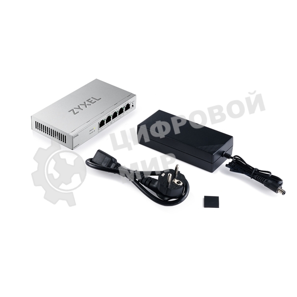 Коммутатор ZYXEL Web-managed Gigabit PoE Switch Zyxel GS1200-5HPv3, 5xRJ-45: 1G (4xPoE+), 68W PoE budget, desktop, fanless