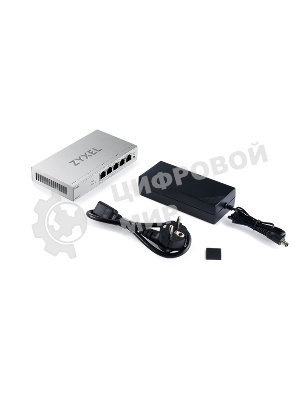 Коммутатор ZYXEL Web-managed Gigabit PoE Switch Zyxel GS1200-5HPv3, 5xRJ-45: 1G (4xPoE+), 68W PoE budget, desktop, fanless