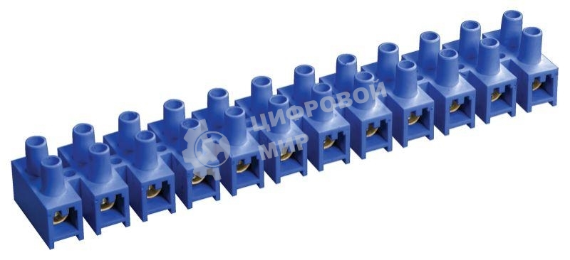 Зажим винтовой ЗВИ-3 н/г 1.0-2.5 кв.мм 12 пар син. IEK UZV6-003-04