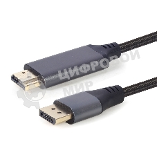 Кабель DisplayPort->HDMI Cablexpert CC-DP-HDMI-4K-6, 4K, 1.8м, 20M/19M, черный, экран, пакет