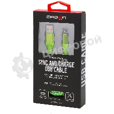 Кабель Crown USB - microUSB CMCU-3102M green