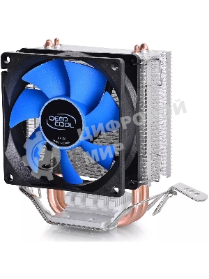 Кулер для процессора DEEPCOOL ICE EDGE MINI FS V2.0 синий, 80 мм, алюминий/медь, 2200 об/мин, 24.7 дБ, 3 pin, 100 Вт, 112 мм