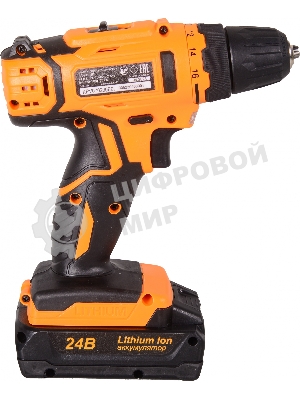 Дрель-шуруповерт Вихрь ДА-24Л-2к, 24 В, 2 Ач, 40 Нм, щеточный