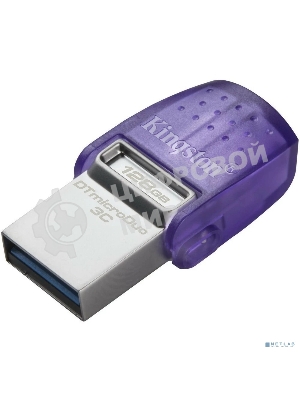 Флешка USB Kingston DataTraveler microDuo 3C (DTDUO3CG3/128Gb), 128Gb, USB 3.2 Gen 1/Type-C, R/W 200/15, фиолетовый