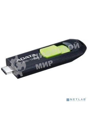 Флешка USB ADATA UC300 (ACHO-UC300-128G-RBK/GN), 128Gb, Type-C USB 3.2, R/W 100/30, черный/зеленый