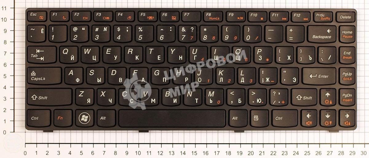 Клавиатура для ноутбука Lenovo Ideapad B470 V470 черная с рамкой