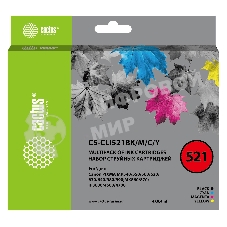 Картридж струйный Cactus CS-CLI521BK/M/C/Y черный/голубой/желтый/пурпурный набор (33.6 мл) для Canon Pixma iP3600/iP4600/iP4700/MP540/MP550/MP560/MP620/MP630/MP640/MP980/MP990/MX860/MX870