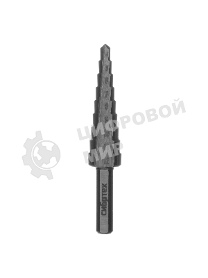 Сверло ступенчатое по металлу Сибртех 4-5-6-7-8-9-10-11-12 мм, 4241
