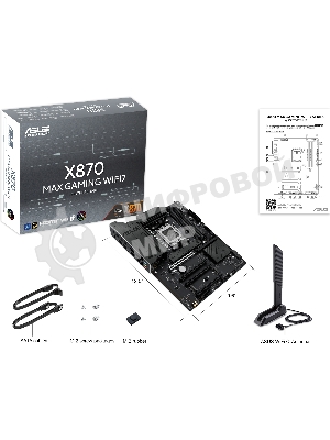 Материнская плата ASUS X870 MAX GAMING WIFI7, AM5, AMD X870, 4xDDR5, 4xSATA, 3xM.2, 1xPCIe 5.0 x16, 2xPCIe 4.0 x16, 1xPCIe x1, 1xHDMI, 2xUSB-C 40Gbps (USB4), 1xUSB-A 10Gbps, 3xUSB-A 5Gbps, 4xUSB-A 2.0, 1x2.5Gb LAN, Wi-Fi 7, Bluetooth 5.4, 3x3.5 мм, 7.1, ATX