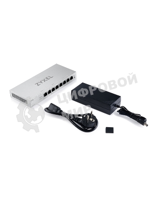 Коммутатор ZYXEL Web-managed Gigabit PoE Switch Zyxel GS1200-8HPv3, 8xRJ-45: 1G (4xPoE+), 68W PoE budget, desktop, fanless