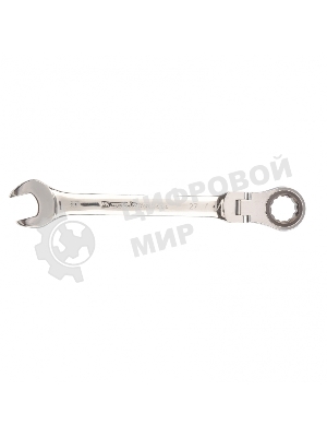 Ключ комбинированный трещоточный Matrix 27 мм, CrV, шарнирный, зерк.хром