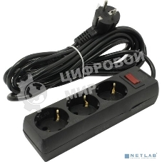 Сетевой фильтр ExeGate EX279352RUS EC-3-5B (3 розетки, 5 м, евровилка, черный)