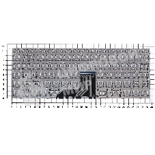 Клавиатура для ноутбука HP Envy 13-AD серебристая с подсветкой