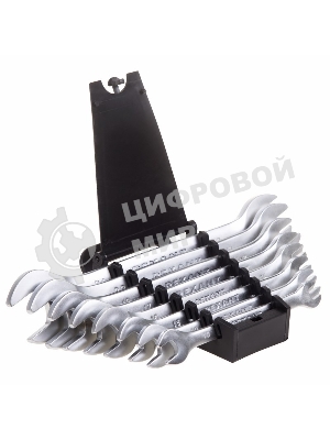 Набор ключей рожковых Rexant (8-24 мм), 8 шт., CrV, зеркальное хромирование