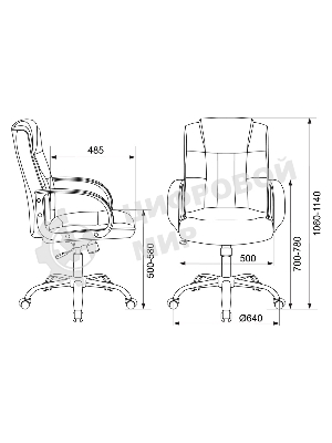 Кресло Бюрократ T-800N/BLACK черный, кожа