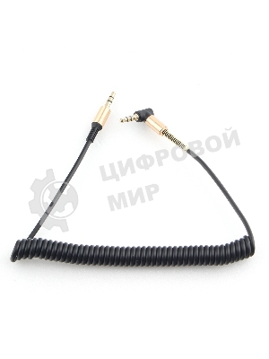 Кабель Cablexpert аудио 90˚ спиральный CCAB-02-35MMLC-1.8MB. 3.5 Jack (M)/3.5 Jack (M), черный, 1.8м, блистер