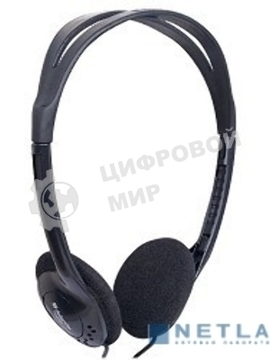 Наушники проводные Defender Aura 101 черный, накладные, 2 x Jack 3.5 мм