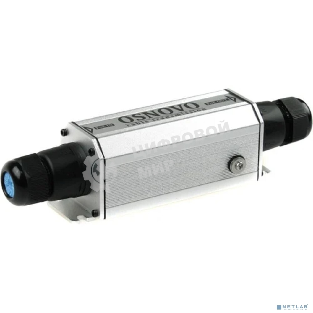 Уличный PoE удлинитель OSNOVO E-PoE/2W 10M/100M Fast Ethernet до 500м (до 22W) со встроенной грозозащитой 6kV.