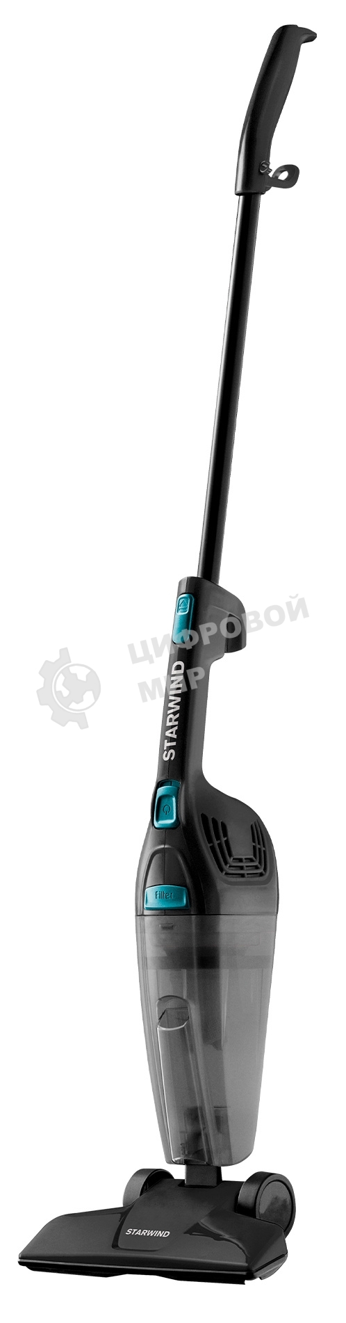 Пылесос вертикальный Starwind SCH1550 черный, питание от сети, 120 Вт, уборка сухая, пылесборник 1 л