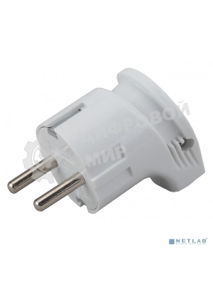 Вилка ЭРА с/з угловая 16A белая (24/480/3840)