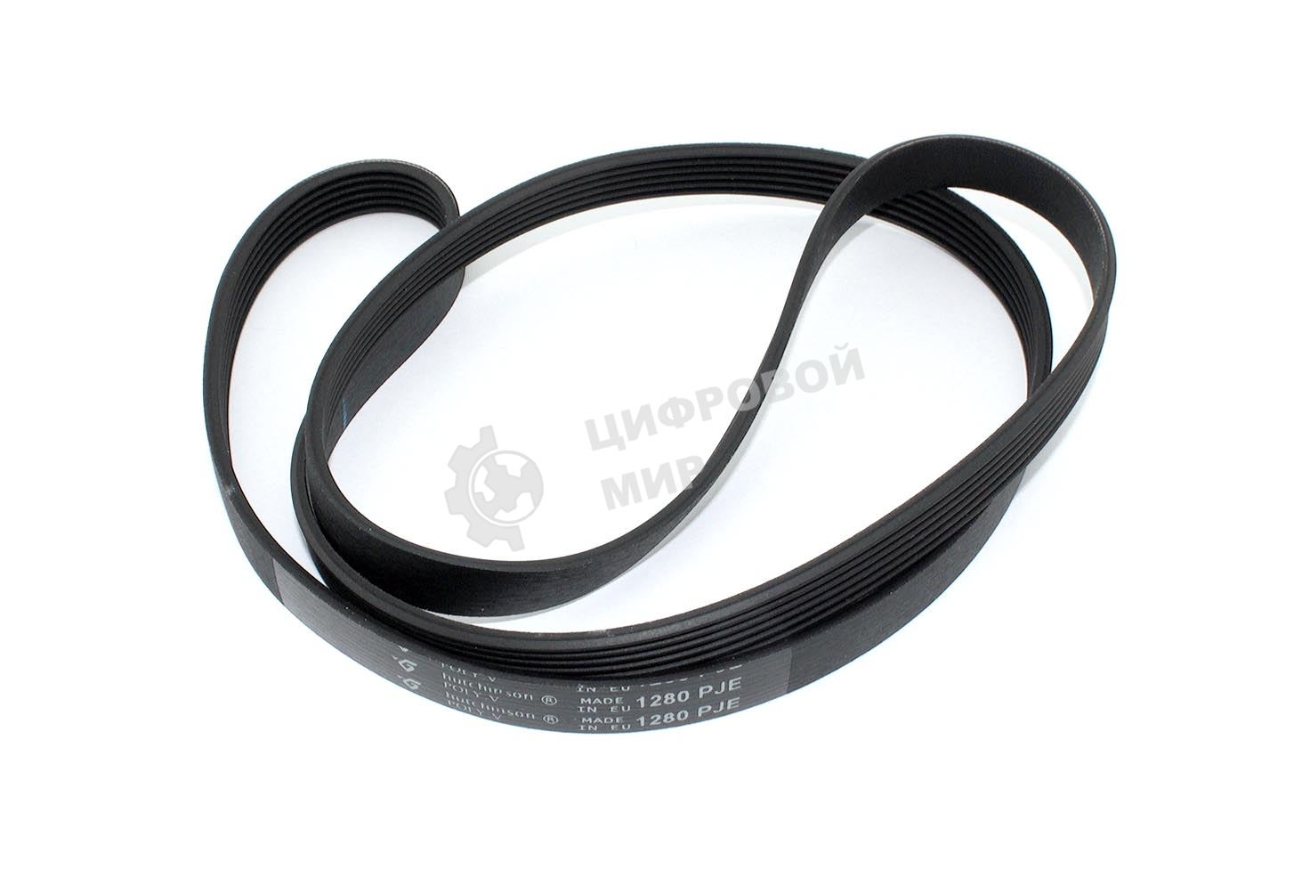 Ремень 1280 J6 для стиральной машины Electrolux, Zanussi, AEG, Whirlpool, Indesit черный 1240мм