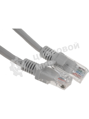 Патч-корд UTP, кат 5e, 0.25м с RJ45 серый
