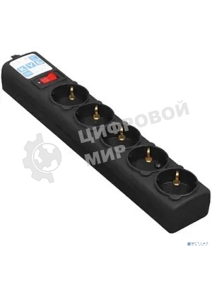 Сетевой фильтр Powercube SPG5-С3 3 м, 5 розеток, черный, коробка