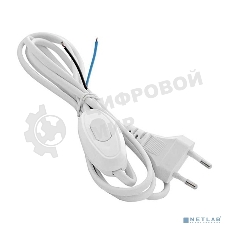 Шнур с электр. вилкой и прох. выкл. 1.7м (ШВВП-ВП 2х0.75) бел. UNIVersal А1060