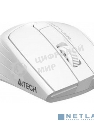 Мышь беспроводная A4Tech Fstyler FG30 белый/серый, 2000 dpi, радиоканал, USB, кнопки - 5