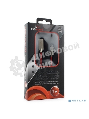 Кабель USB2.0 Cablexpert CC-P-mUSB02R-1M, AM/microB, серия Platinum, длина 1м, красный, блистер
