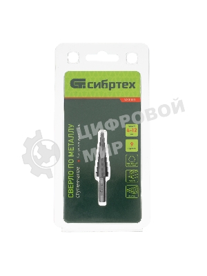 Сверло ступенчатое по металлу Сибртех 4-5-6-7-8-9-10-11-12 мм, 4241