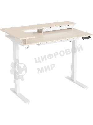Стол для компьютера Cactus CS-EDL-DWT столешница ДСП светлый дуб каркас белый 120x71x60см