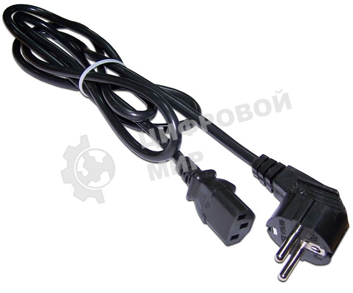 Шнур питания Lanmaster C13-Schuko, 3х0.75, 220В, 10А, черный, 0.5 метра