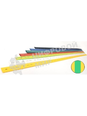 Трубка термоусадочная ТТУ 12/6 желт./зел. 1м IEK UDRS-D12-1-K52