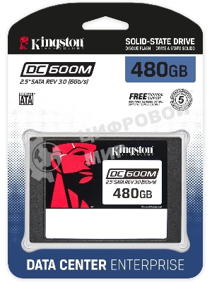 Накопитель SSD Kingston DC600M, 480Gb, SATA III, 2.5