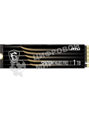 Накопитель SSD MSI SPATIUM M480 PRO, 1000Gb, M.2 2280, PCIe 4.0 x4, NVMe, R/W 7400/6000