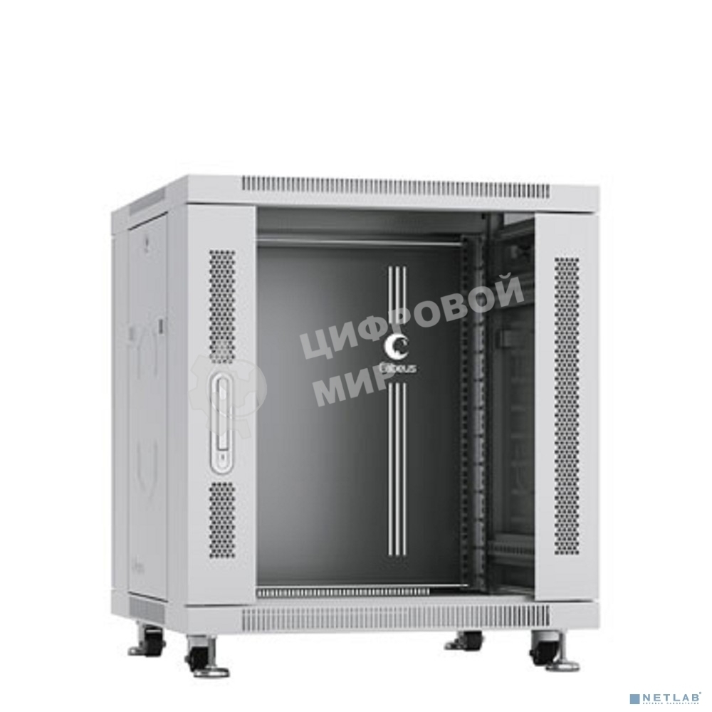 Шкаф телекоммуникационный напольный Cabeus, IP20, 12U, 730х600х800 мм (ВхШхГ), дверь: стекло, разборный, серый